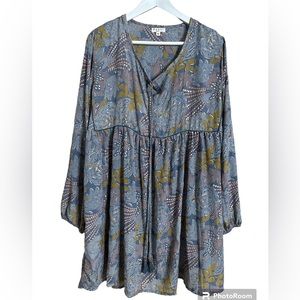 Paani All Over Print Baby Doll Tassel‎ Dress